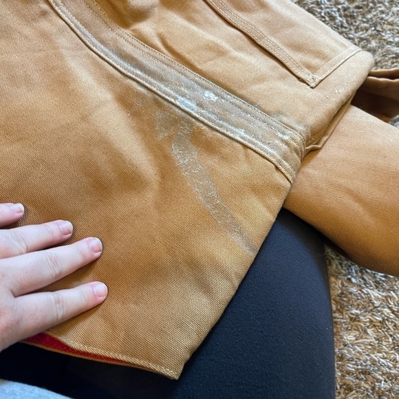 Carhartt Brown Overalls with Red Lining - Picture 6 of 7